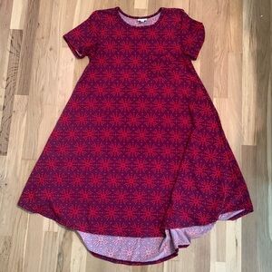 LULAROE Carly Dress Purple/Red Women’s XS